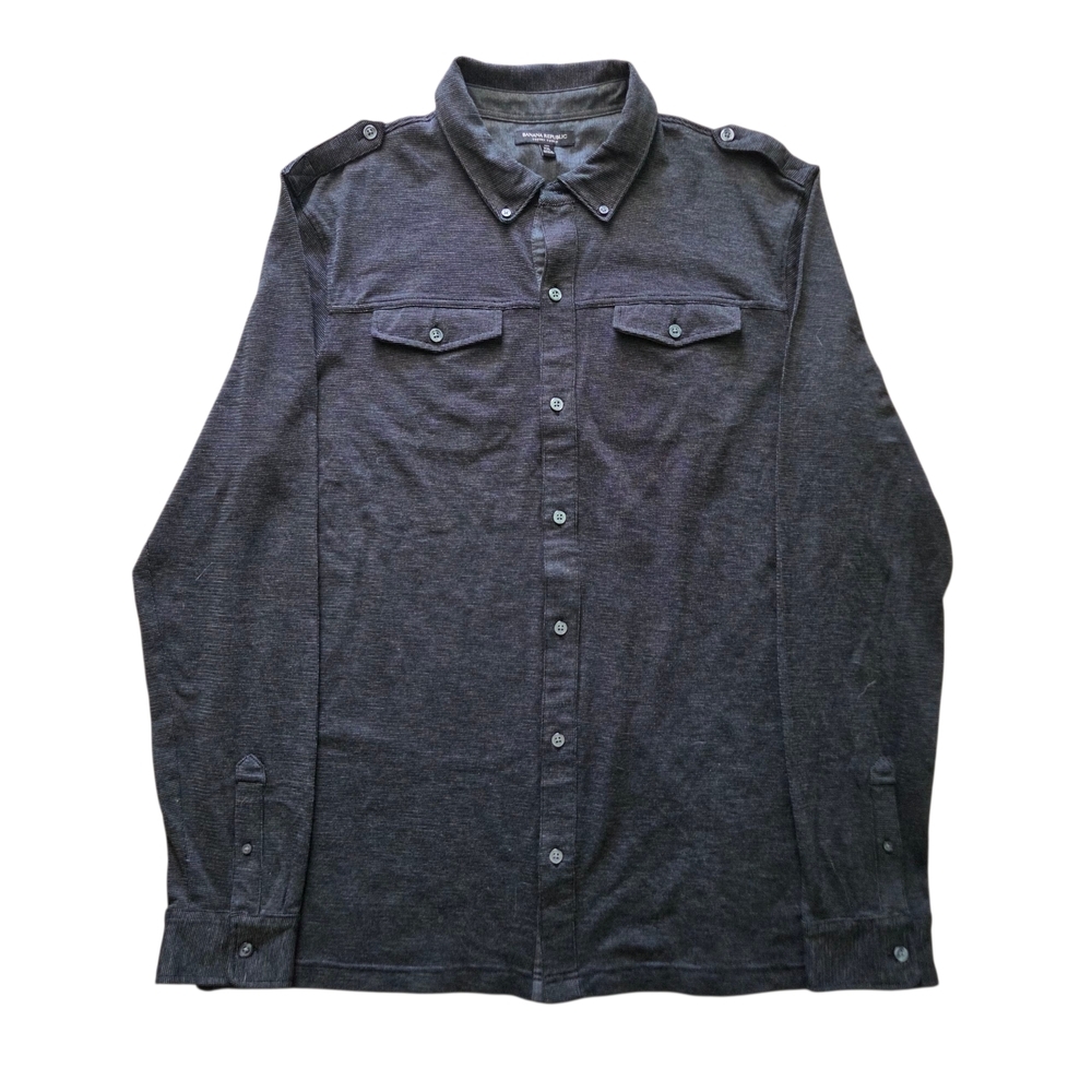 Banana Republic Mens Luxury Touch Soft Heavy Cotton Sz Tall XXL Button Down Tee